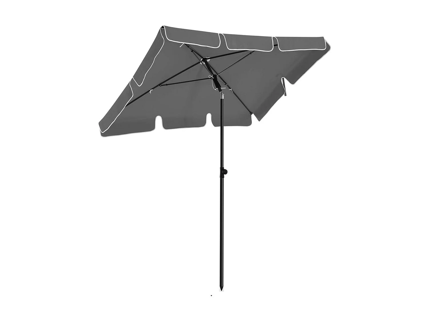 Sombrilla rectangular para balcón 2 x 1,25 m protección UPF 50+ cubierta con revestimiento de PA bolsa de transporte terraza jardín sin base gris 12_0001821