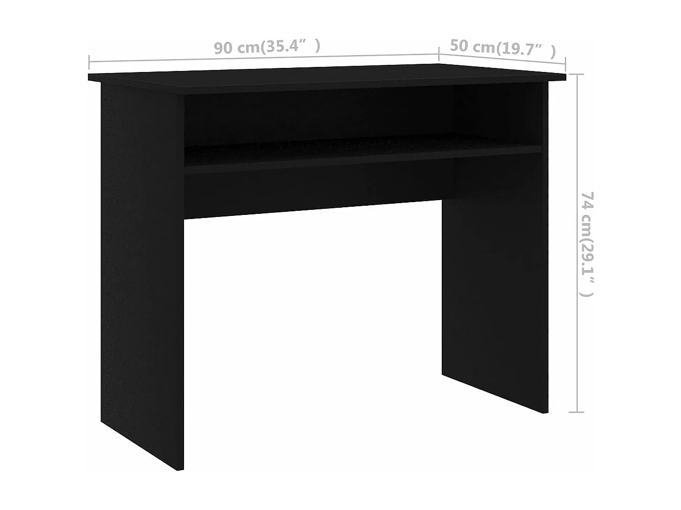 Bureau table poste de bois marron 90 x 50 x 74 cm 02_0023926