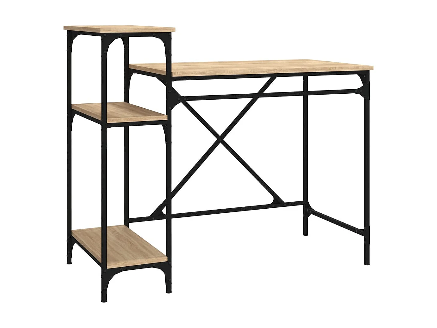 Bureau table poste de bois marron 105 x 50 x 90 cm 02_0023485