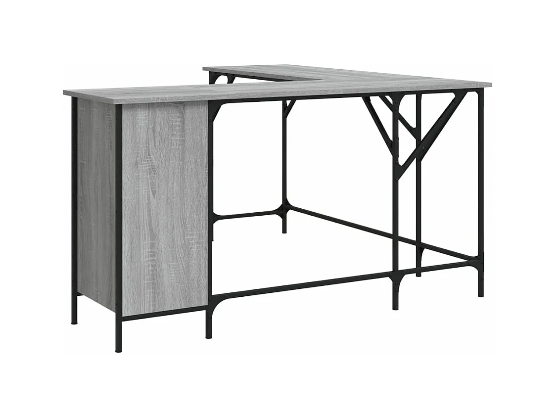 Bureau table poste de bois marron 141 x 141 x 75 cm 02_0023961
