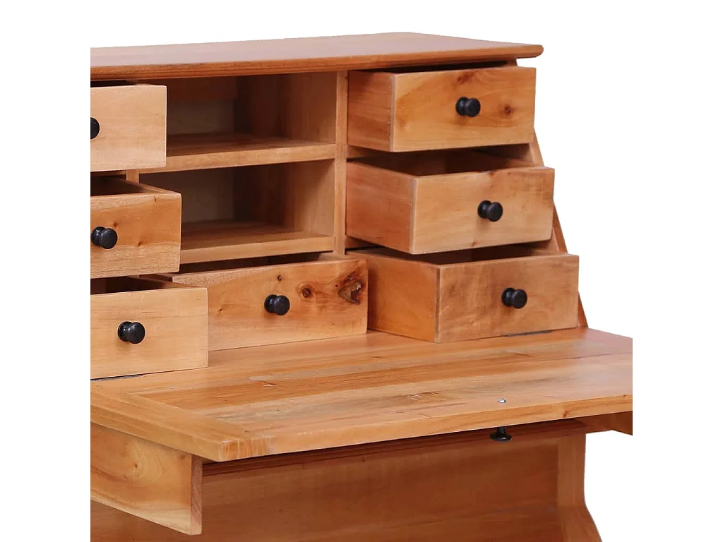 Mesa de escritorio puesto de trabajo mueble para ordenador secretario de estudio 78 x 42 x 103 cm madera maciza de caoba marrón 02_0023934