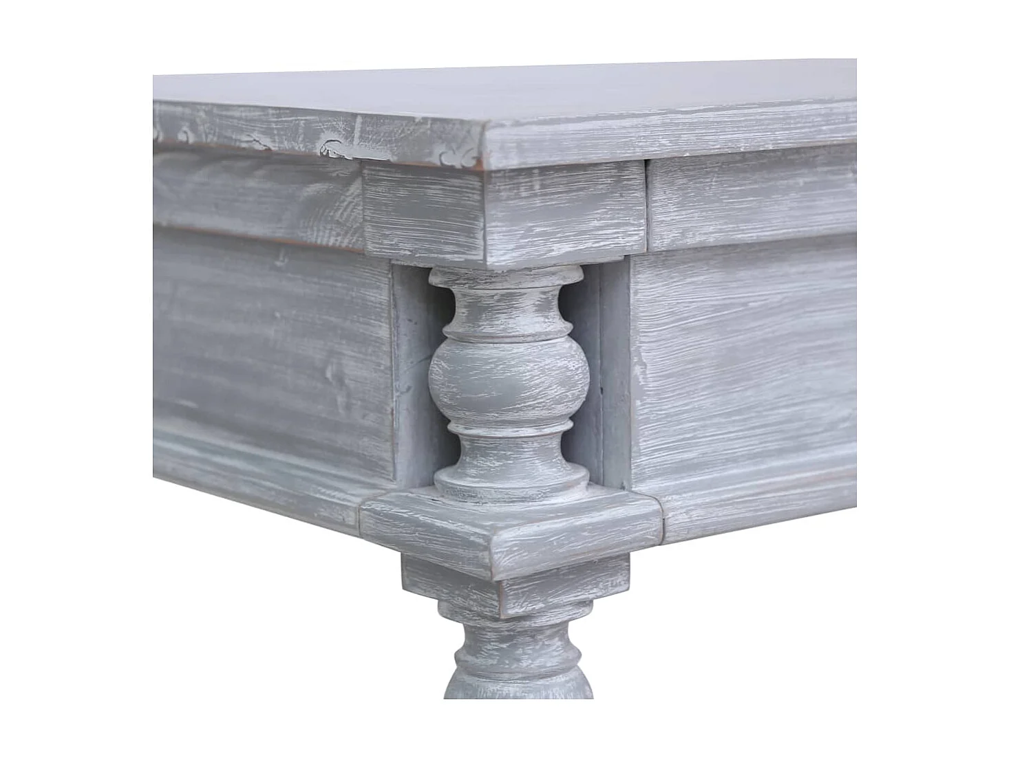 Mesa escritorio puesto de trabajo mueble ordenador estudio 115 x 50 x 78 cm madera maciza de caoba gris 02_0023374