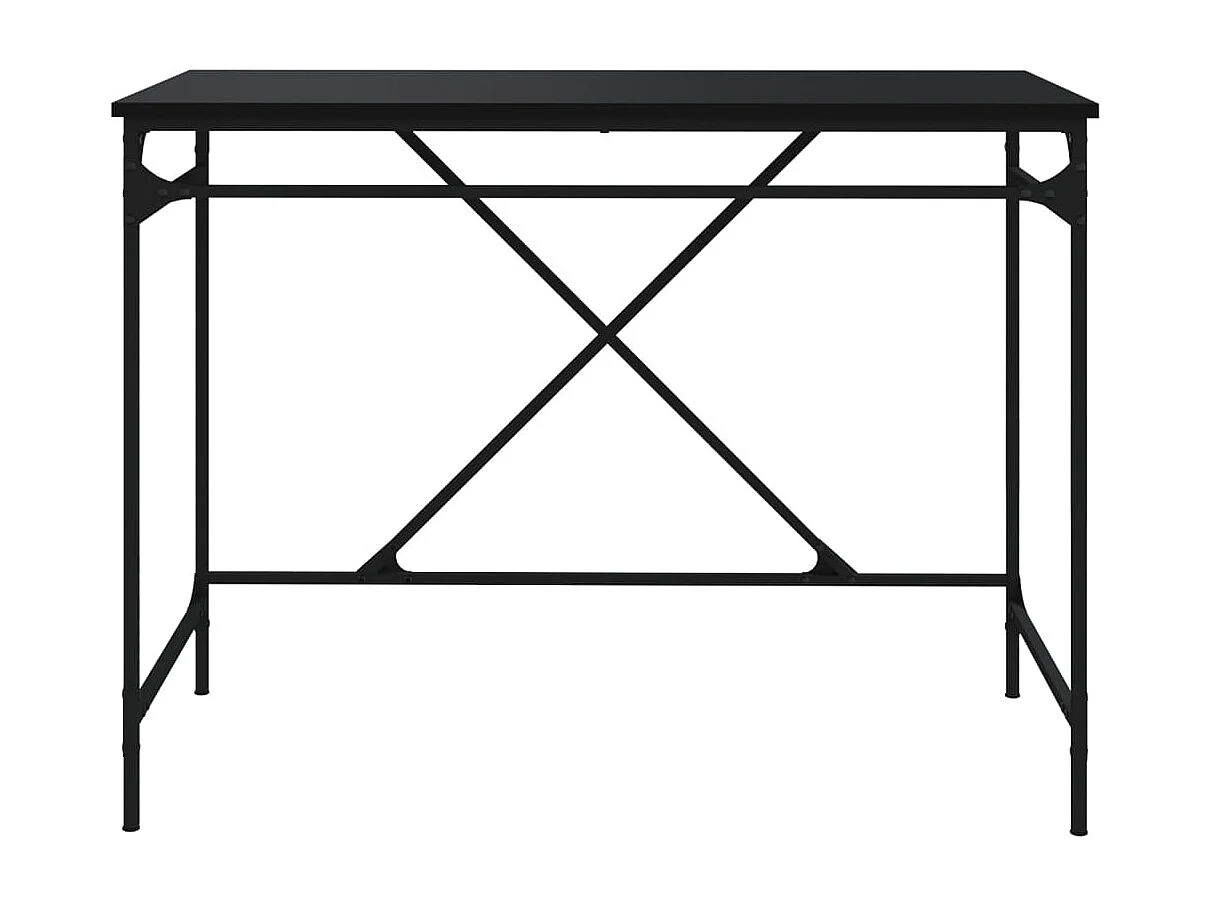 Mesa escritorio puesto de trabajo mueble ordenador estudio 100 x 50 x 75 cm madera contrachapada y hierro negro 02_0023885