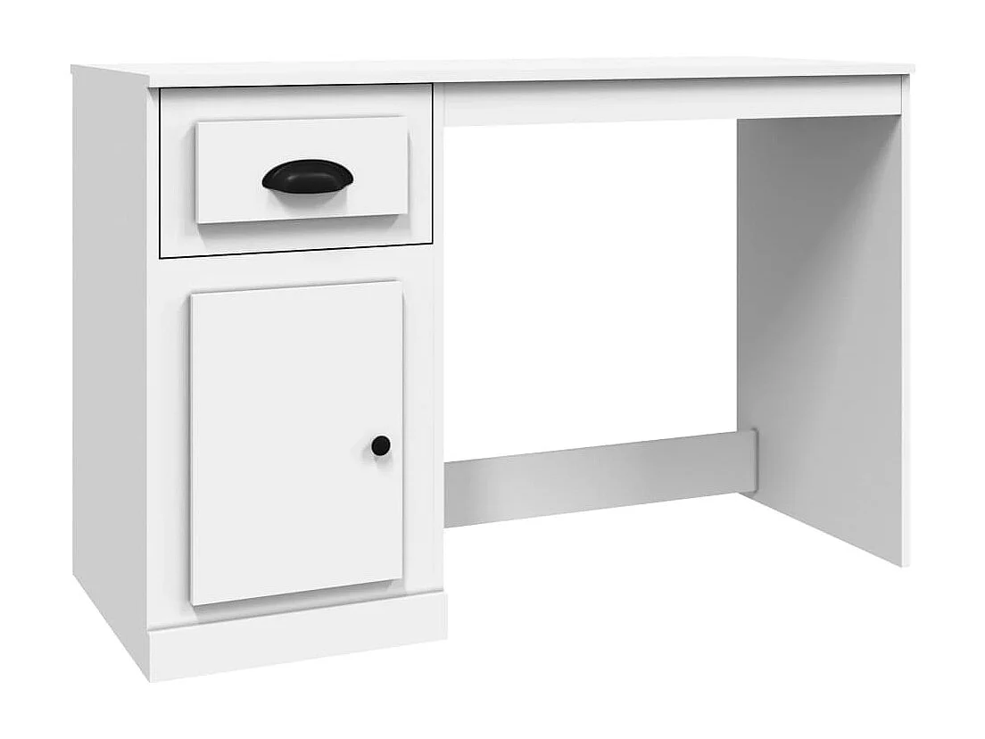 Mesa de trabalho estação de trabalho móveis de computador estudo com gaveta 115 x 50 x 75 cm madeira engenharia branca 02_0023445