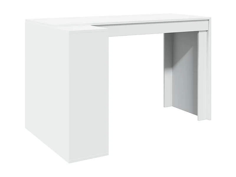 Mesa mesa estação de trabalho móveis de computador estudo de TI 123,5 x 73,5 x 75 cm madeira projetada branca 02_0023509