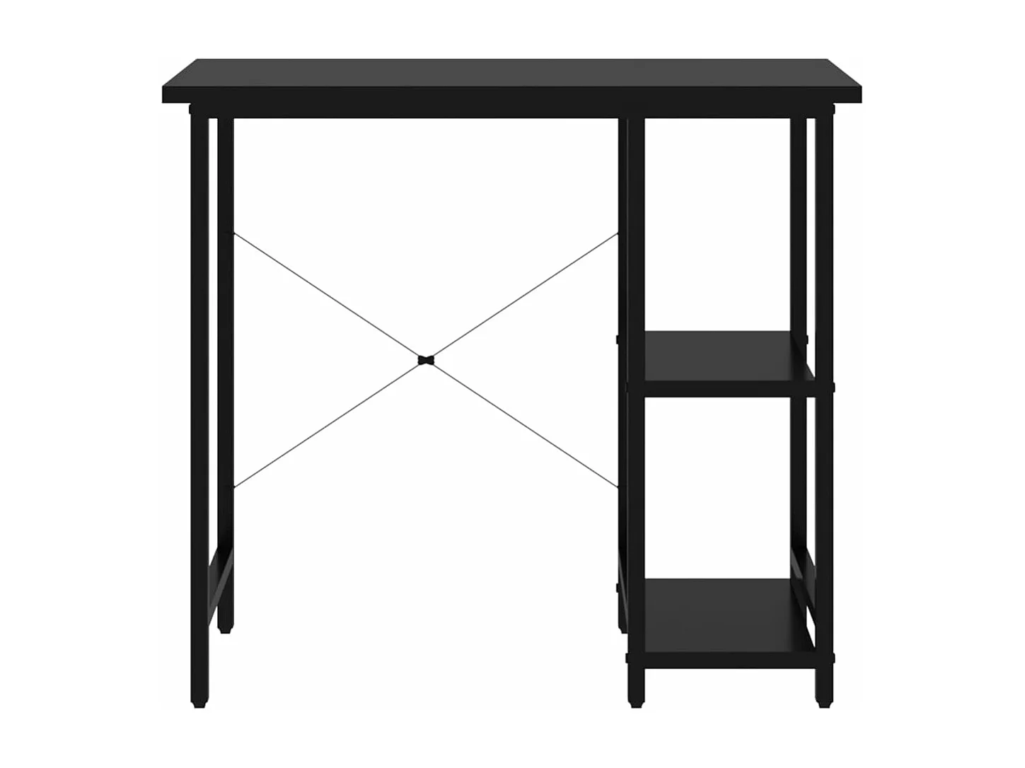 Scrivania tavolo postazione di lavoro mobile per computer studio per computer 80 x 40 x 72 cm MDF e metallo nero 02_0023748