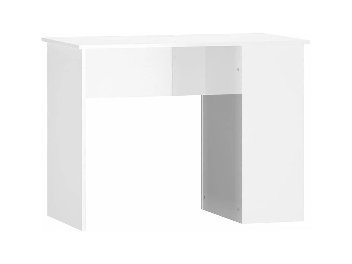 Mesa de escritorio puesto de trabajo mueble para ordenador estudio informático brillante 100 x 55 x 75 cm madera contrachapada blanco 02_0023537