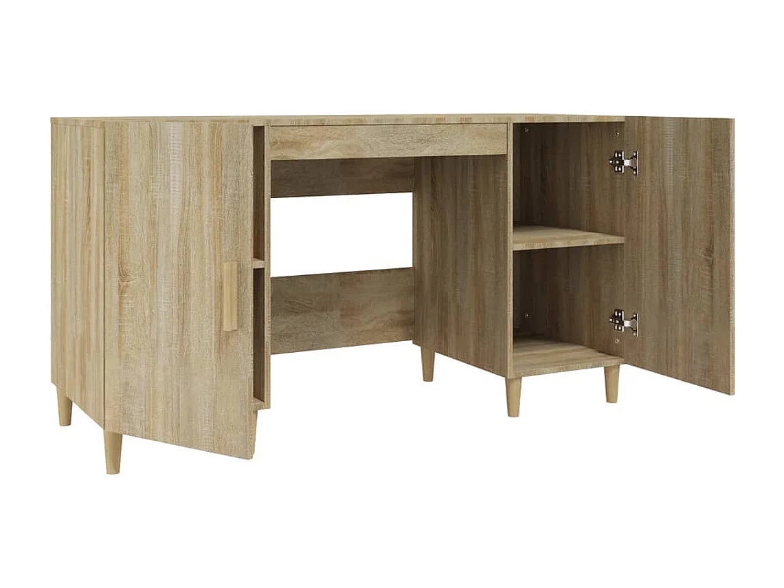 Bureau table poste de bois marron 140 x 50 x 75 cm 02_0023650
