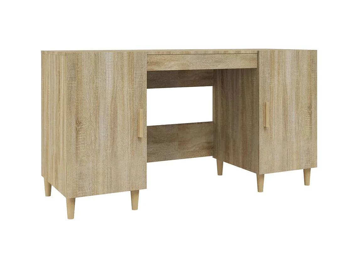 Bureau table poste de bois marron 140 x 50 x 75 cm 02_0023650