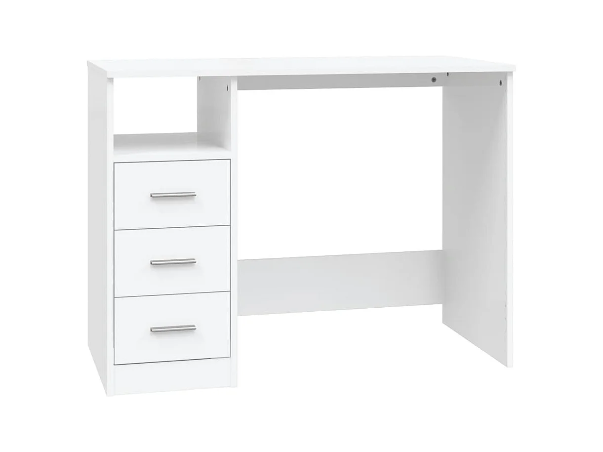 Bureau table poste de bois blanche 102 x 50 x 76 cm 02_0023465