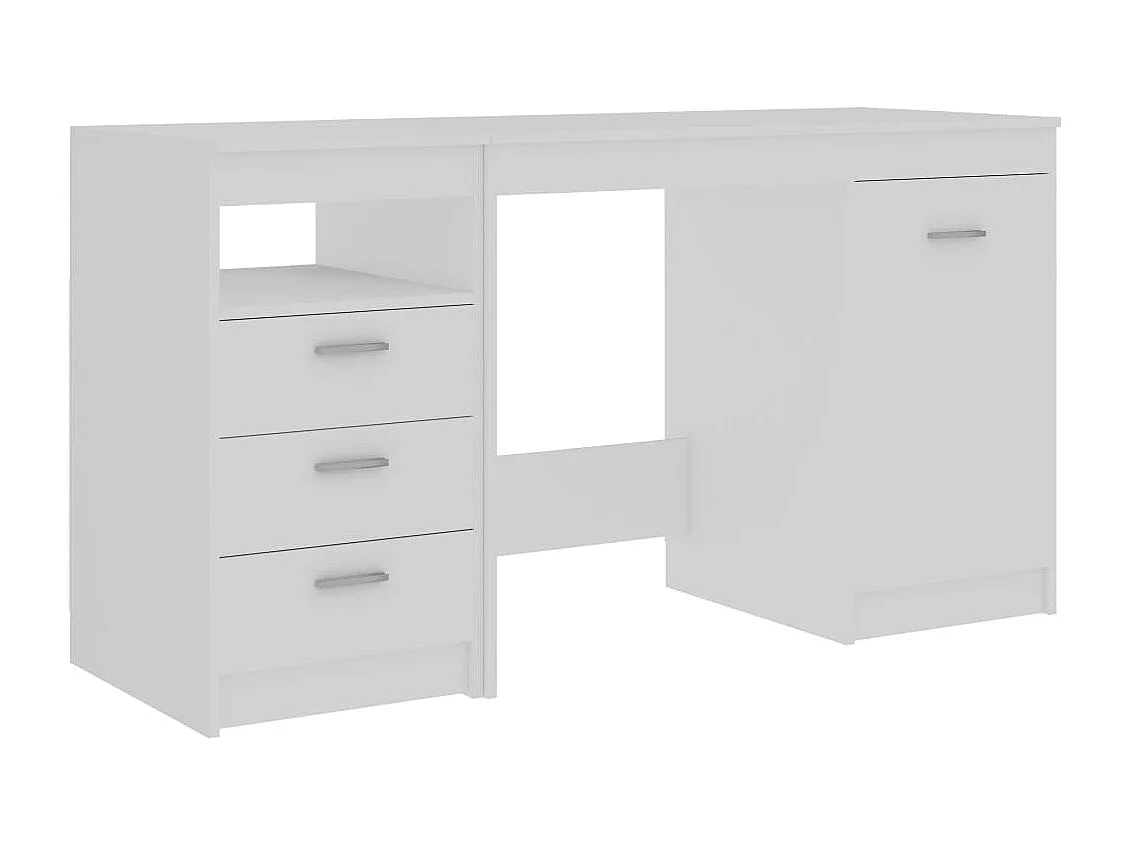 Mesa escritorio puesto de trabajo mueble ordenador estudio 140 x 50 x 76 cm madera contrachapada blanco 02_0023523