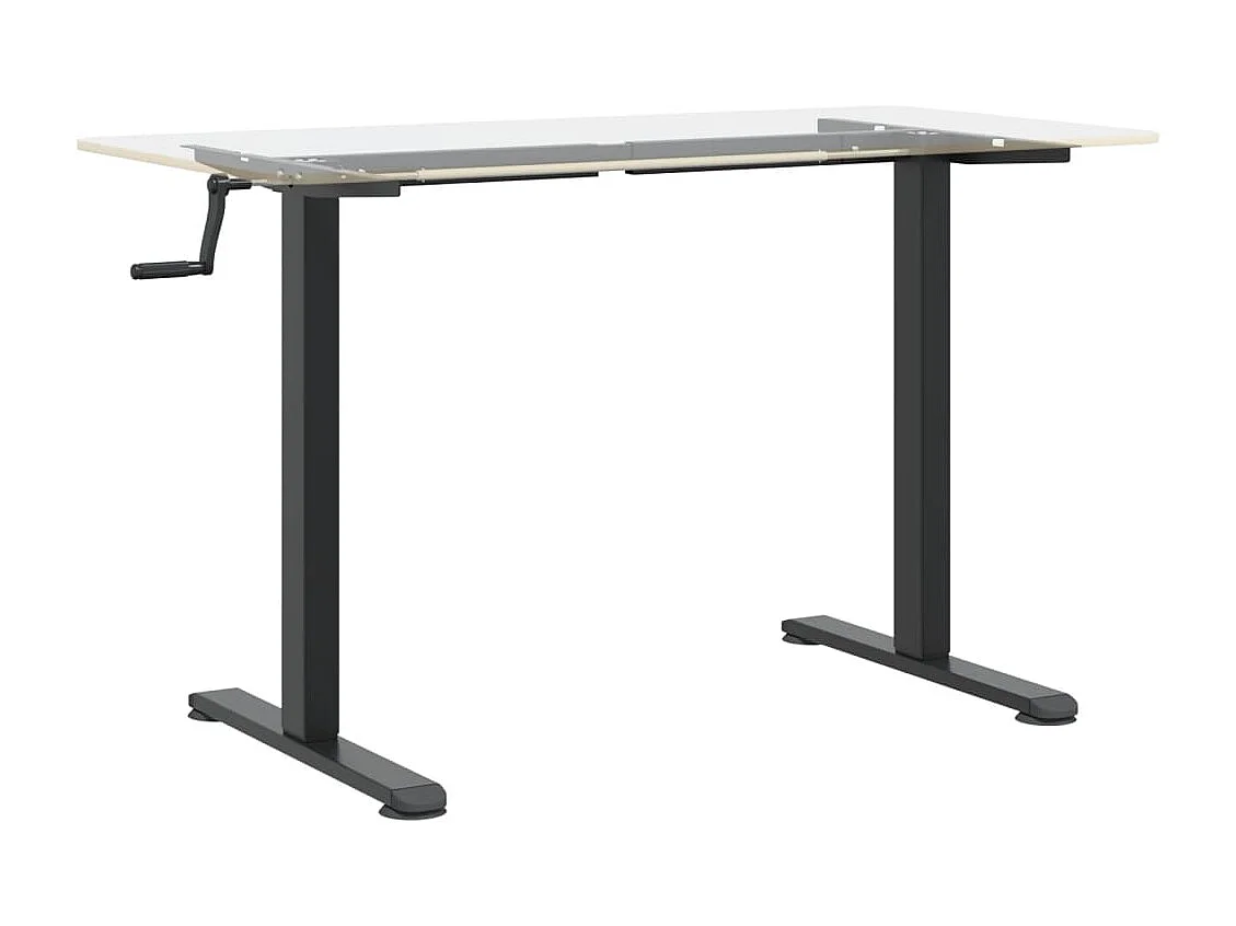 Mesa con estructura de oficina puesto de trabajo mueble para ordenador estudio informático de pie (94-135) x 60 x (70-114) cm acero negro 02_0023975