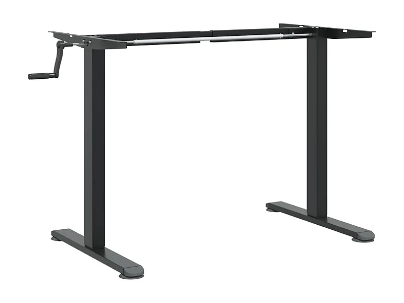 Mesa de escritório estação de trabalho móveis de computador em pé de estudo de TI (94-135) x 60 x (70-114) cm aço preto 02_0023975