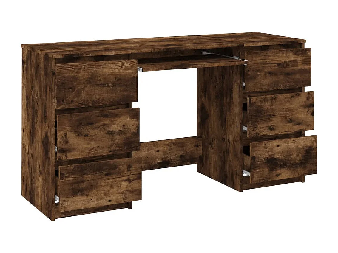 Bureau table poste de bois marron 140 x 50 x 77 cm 02_0023586