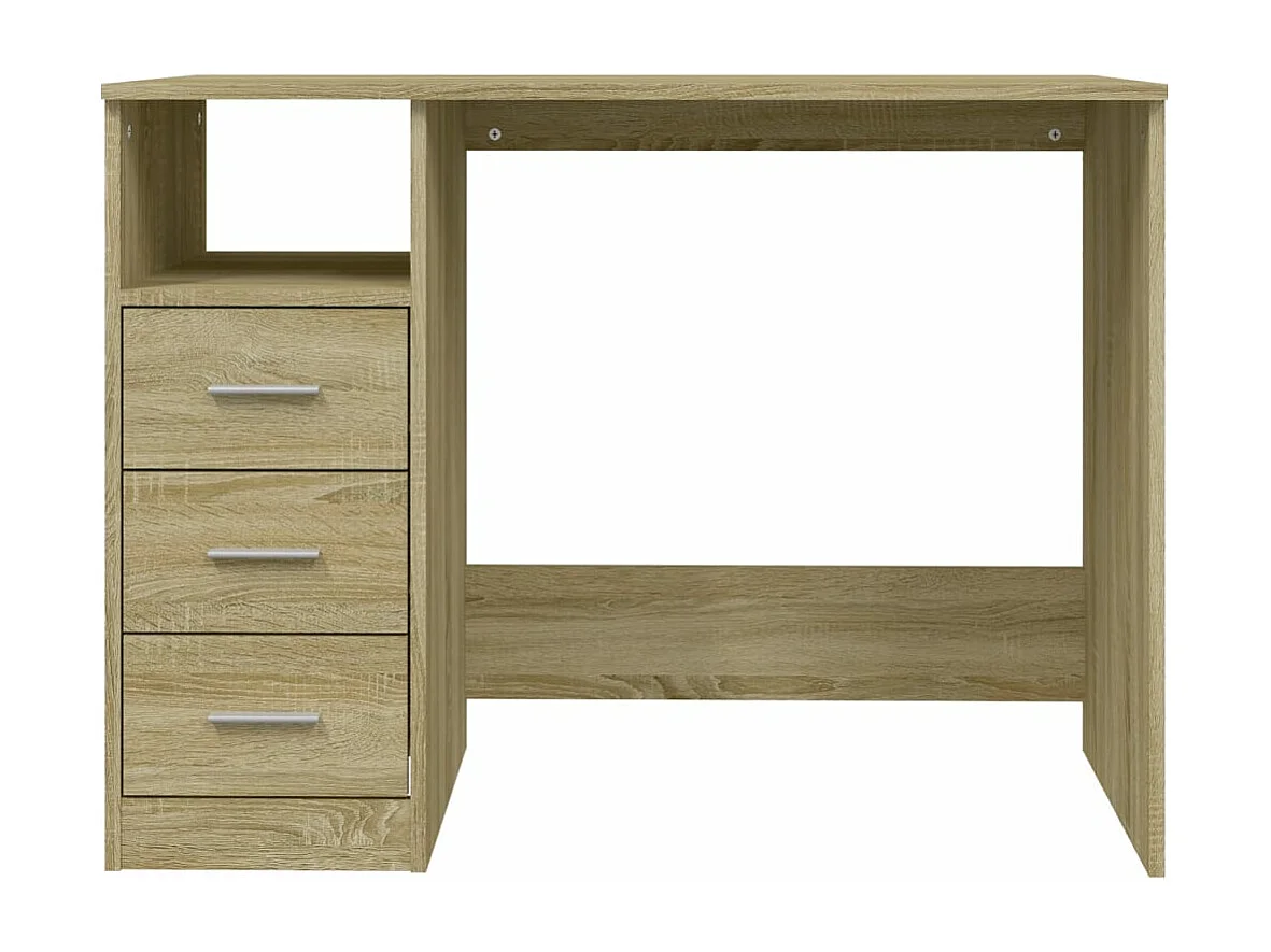Scrivania tavolo postazione di lavoro mobile per computer studio con cassetti rovere Sonoma 102 x 50 x 76 cm derivati ​​del legno marrone 02_0023468
