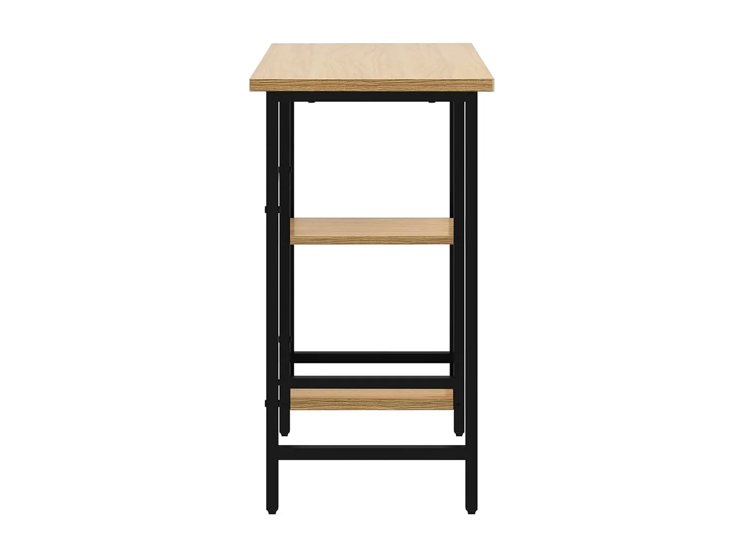 Mesa escritorio puesto de trabajo mueble ordenador estudio ordenador y roble claro 80 x 40 x 72 cm MDF y metal marrón 02_0023755