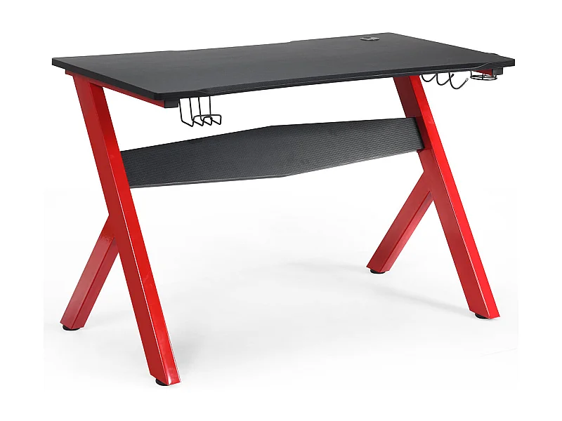 Escritorio gaming para e-sport con portavasos alfombrilla ratón soporte auriculares en fibra de carbono y estructura de acero 20_0002084