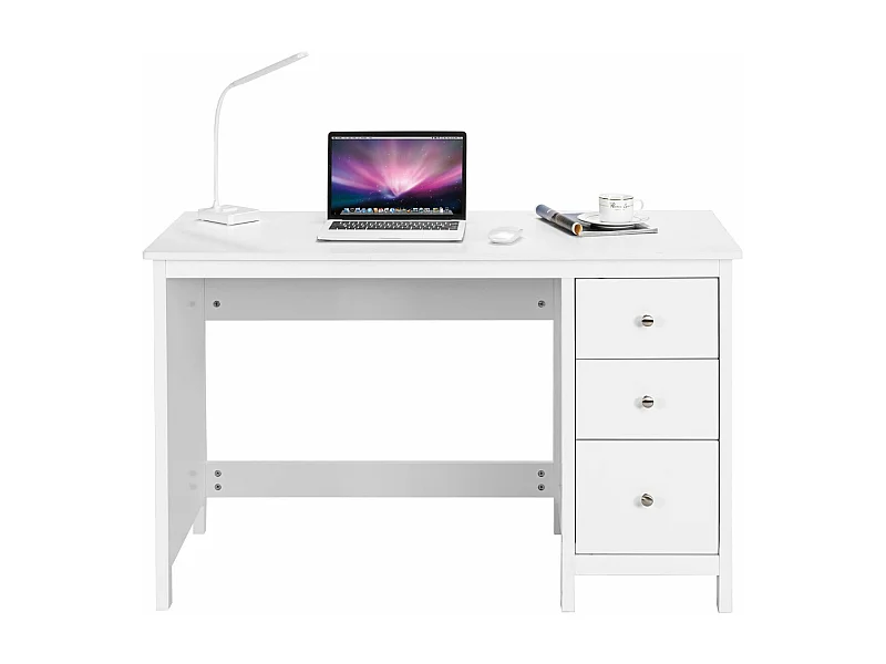 Bureau informatique table d'ordinateur blanche 120 x 50 x 75 cm 20_0004849
