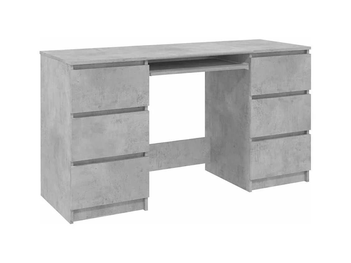 Scrivania tavolo postazione di lavoro mobile per computer studio 140 x 50 x 77 cm multistrato grigio 02_0023845