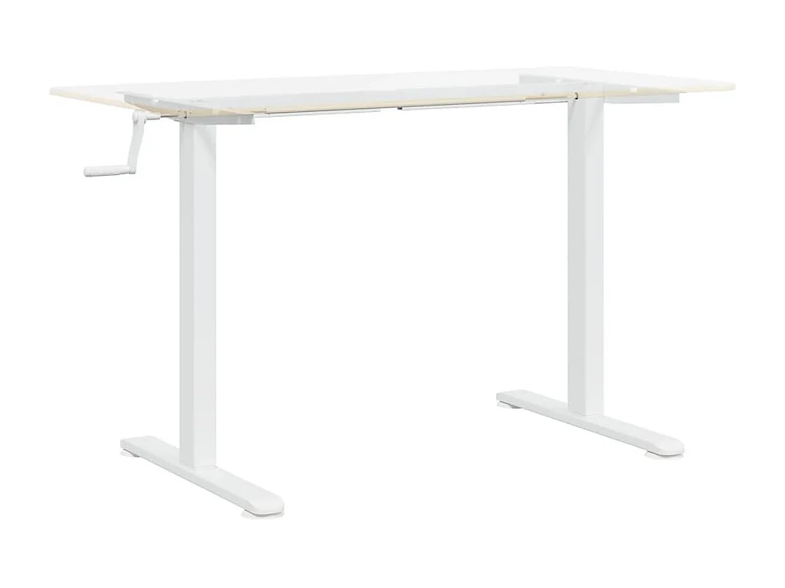 Mesa con estructura de oficina puesto de trabajo mueble para ordenador estudio informático de pie (94-135) x 60 x (70-114) cm acero blanco 02_0023974