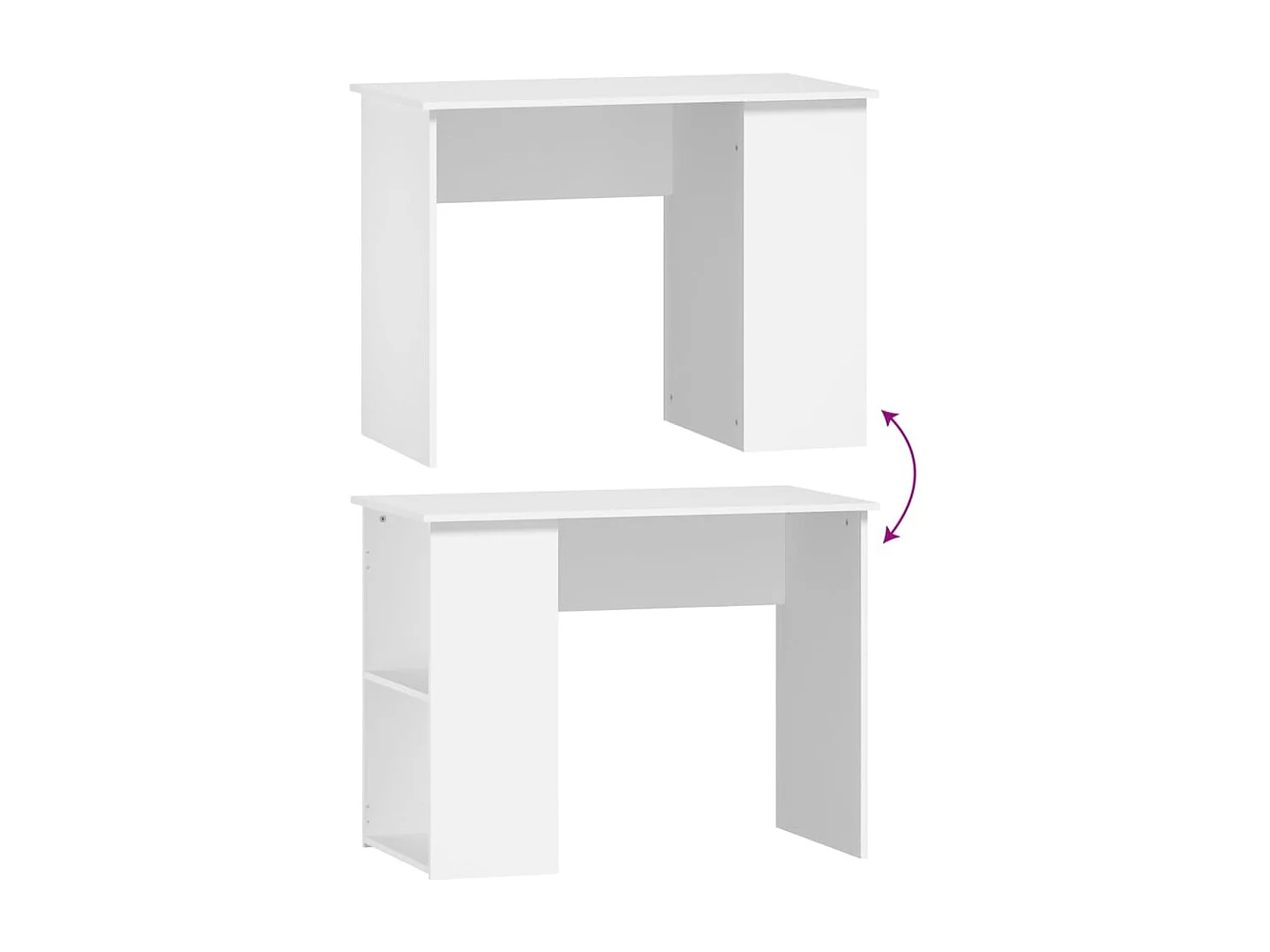 Bureau table poste de bois blanche 100 x 55 x 75 cm 02_0023501