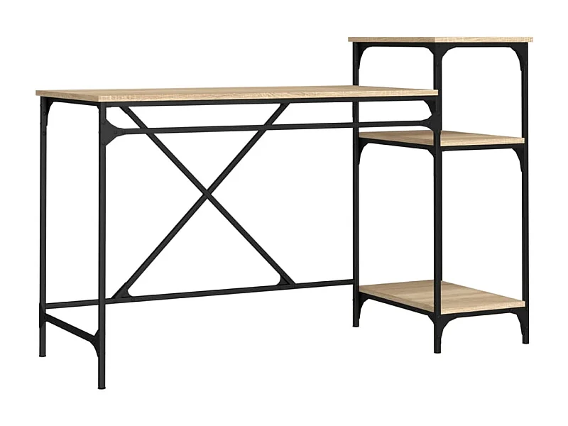 Bureau table poste de bois marron 135 x 50 x 90 cm 02_0023818