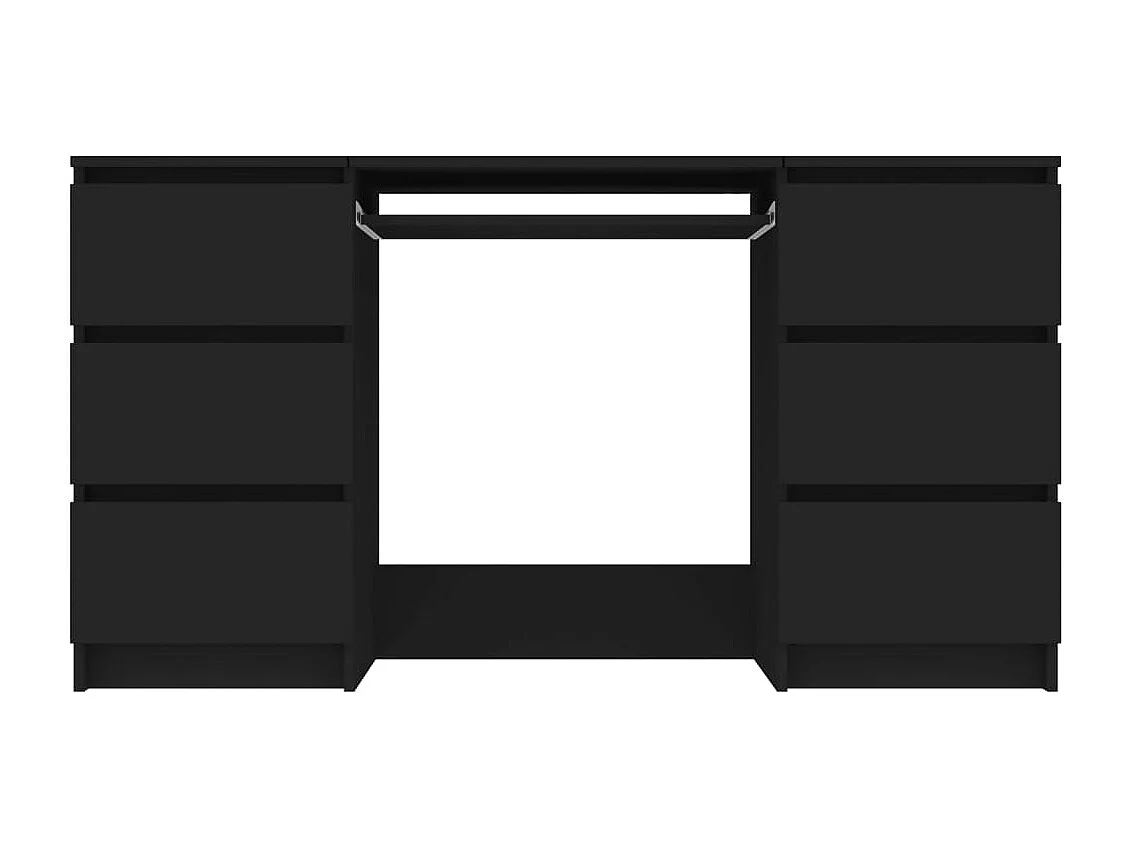 Mesa escritorio puesto de trabajo mueble ordenador estudio 140 x 50 x 77 cm madera contrachapada negro 02_0023918