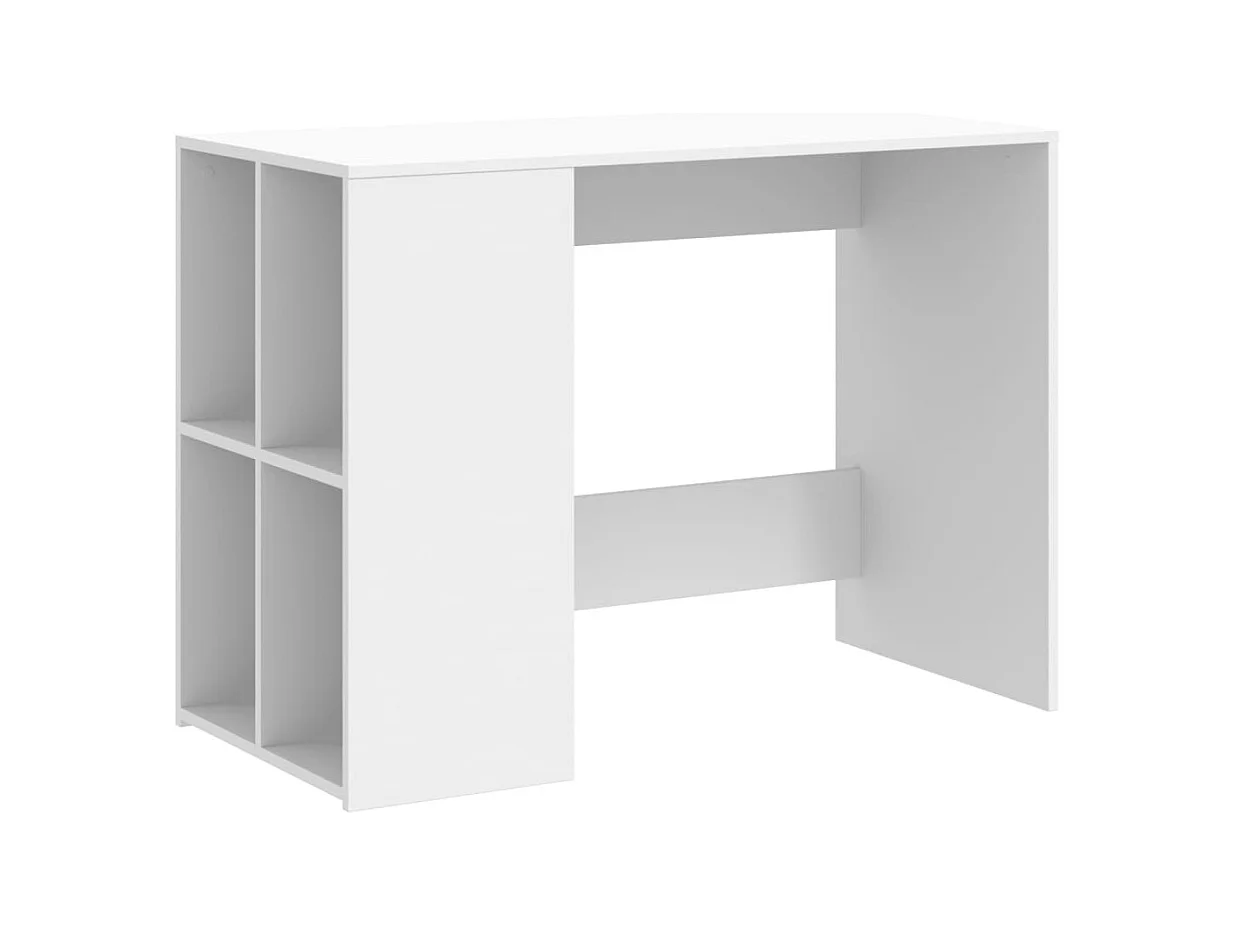 Mesa escritorio puesto de trabajo mueble ordenador estudio 102 x 50 x 75 cm madera contrachapada blanco 02_0023503