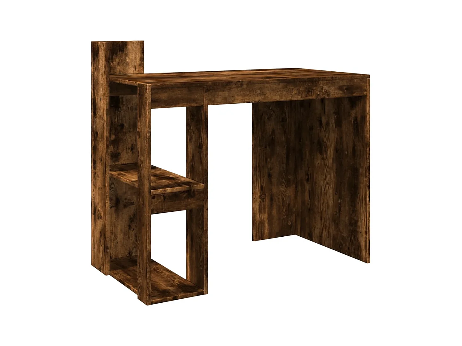 Scrivania tavolo postazione di lavoro mobile per computer studio IT rovere affumicato 103,5 x 56,5 x 94 cm derivati ​​del legno marrone 02_0023571