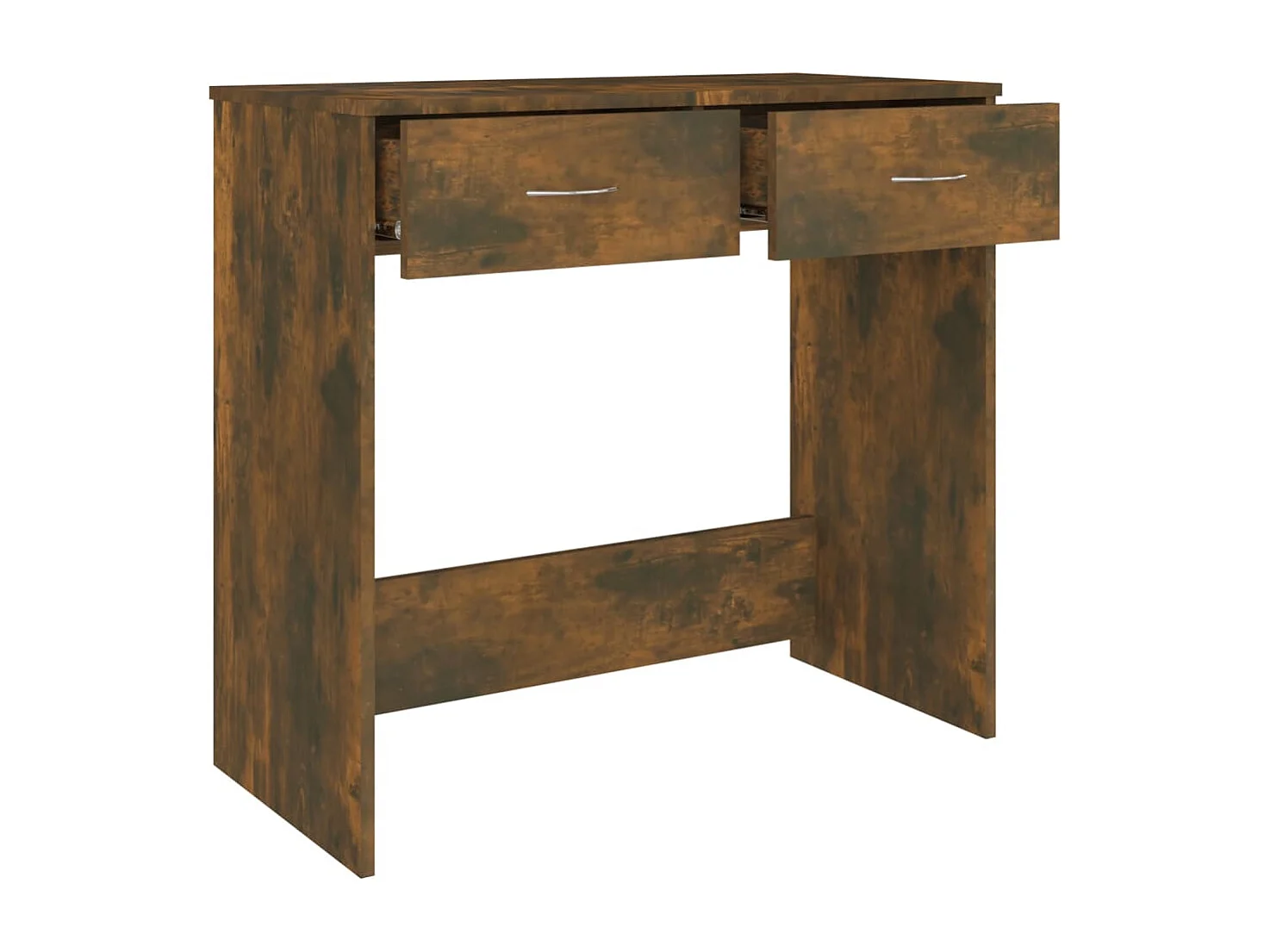 Mesa de escritorio puesto de trabajo mueble para ordenador estudio informático roble ahumado 80 x 40 x 75 cm madera contrachapada marrón 02_0023589