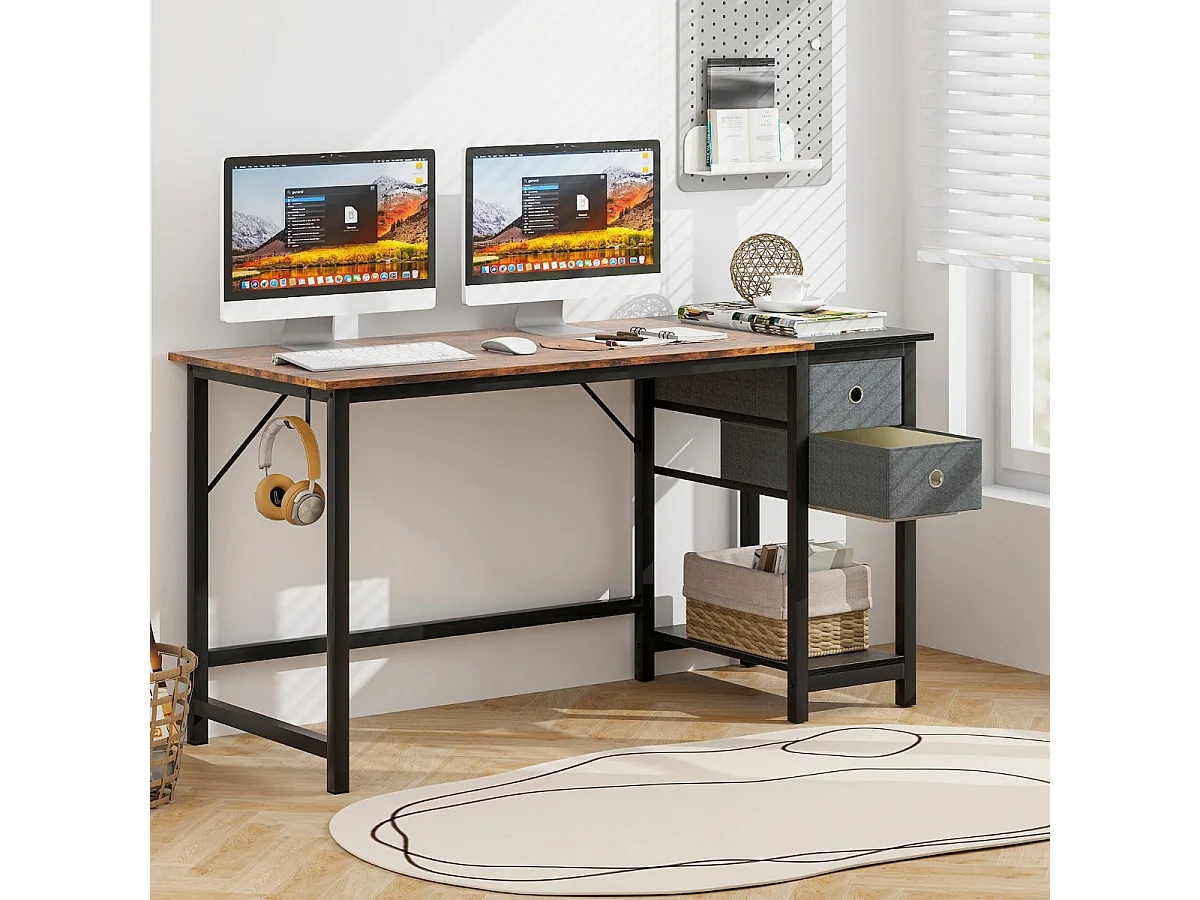 Bureau de 140 cm marron 56 x 24.5 x 15 cm 20_0007993