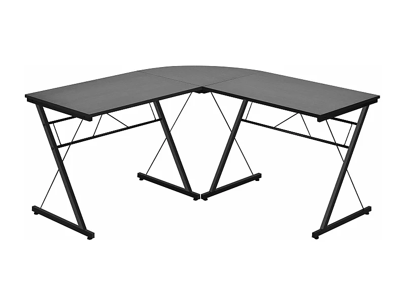 Scrivania per computer ad angolo reversibile staccabile a forma di L 150x150x76 cm Nero 20_0004835