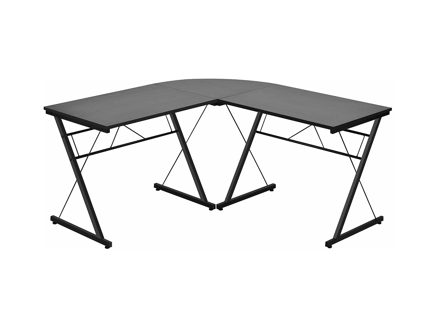 Bureau d'ordinateur en forme noire 150 x 150 x 76 cm 20_0004835