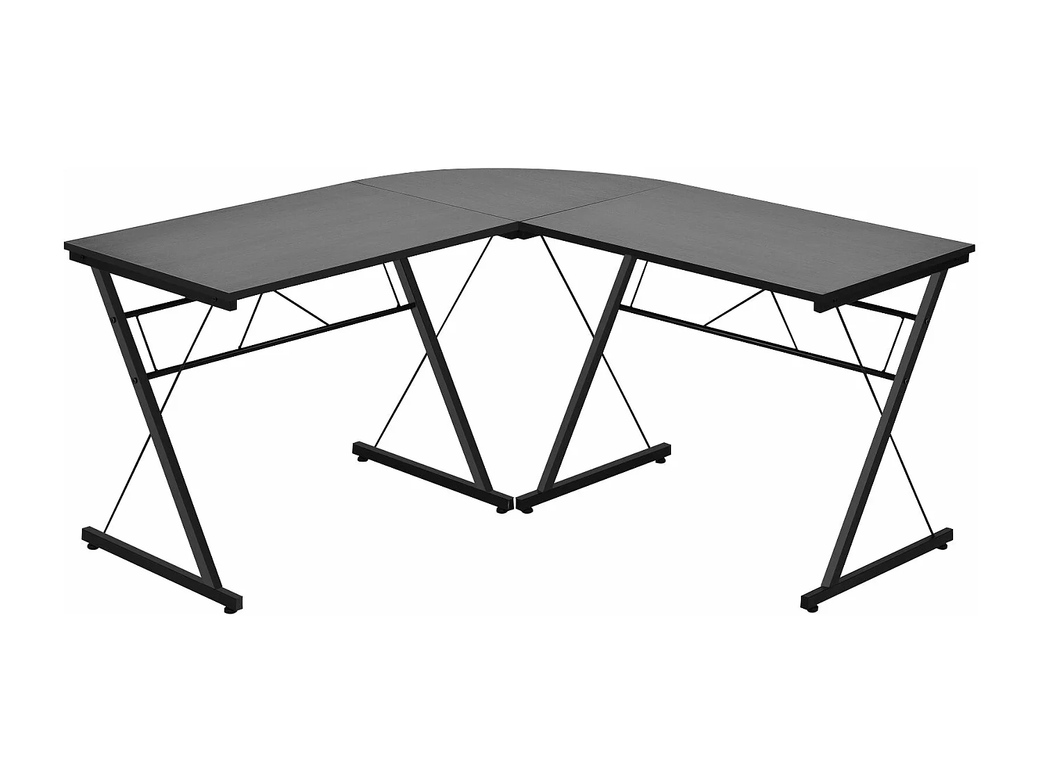 Mesa de computador removível em formato de L com ângulo reversível 150x150x76cm preta 20_0004835