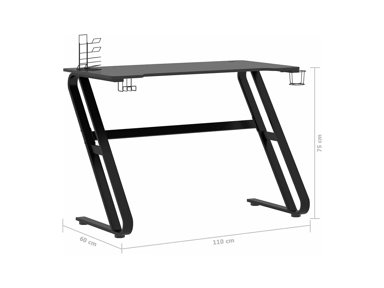 Bureau table poste de noire 110 x 60 x 75 cm 02_0023773