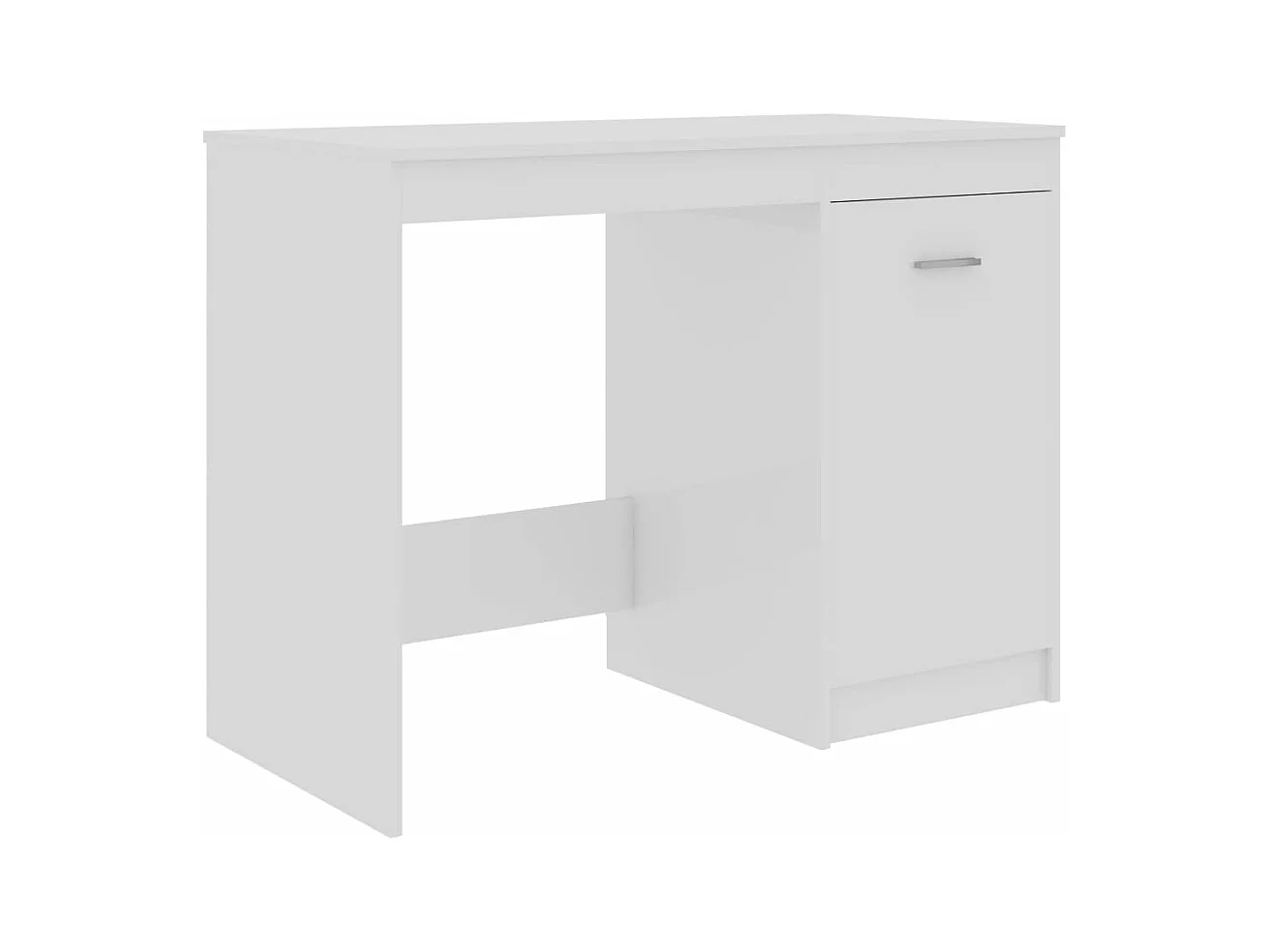 Mesa escritorio puesto de trabajo mueble ordenador estudio brillante 100 x 50 x 76 cm madera contrachapada blanco 02_0023535