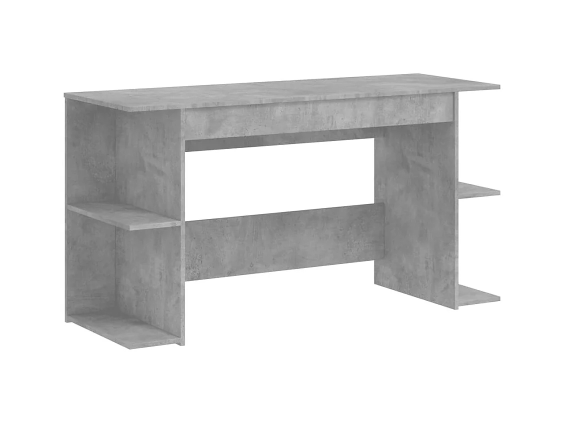 Scrivania tavolo postazione di lavoro mobile per computer studio 140 x 50 x 75 cm derivati ​​del legno grigio 02_0023837