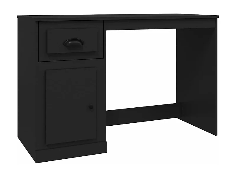 Scrivania tavolo postazione di lavoro mobile per computer studio con cassetto 115 x 50 x 75 cm derivati ​​del legno nero 02_0023457