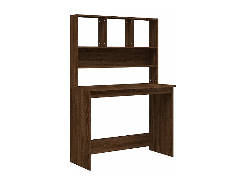 Scrivania tavolo postazione di lavoro mobile per computer studio e scaffali rovere 102 x 45 x 148 cm derivati ​​del legno marrone 02_0023816