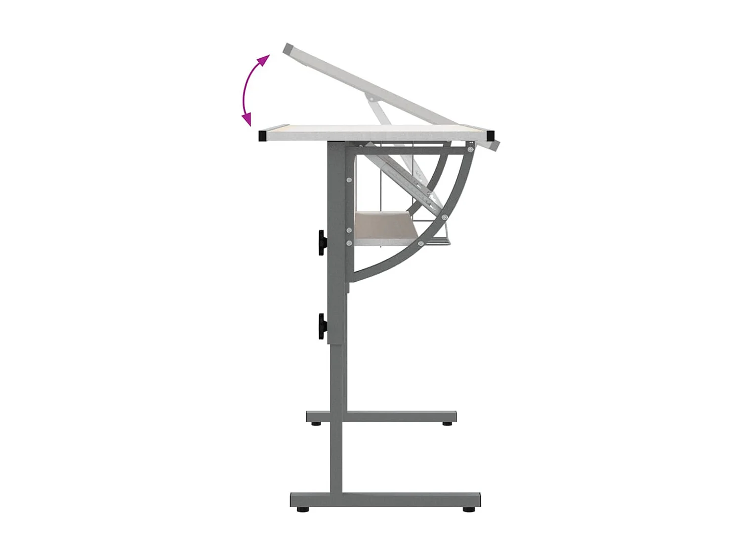 Scrivania tavolo postazione di lavoro mobile per computer IT studio artigianale e 110 x 53 x (58-87) cm bianco 02_0023698