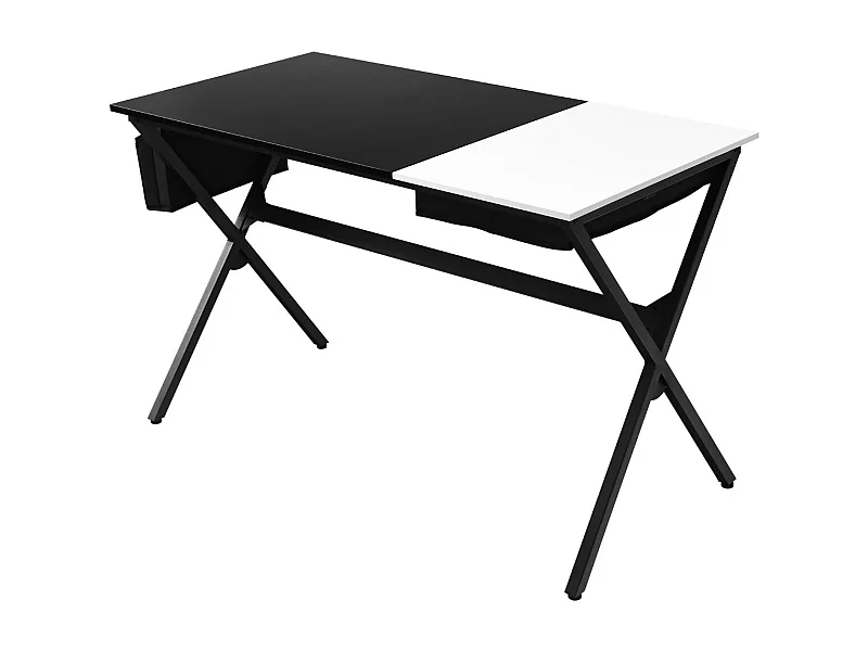 Mesa de computador de escritório 120 cm gaveta cúbica lateral saco de armazenamento moderno e elegante estação de trabalho para laptop preto 20_0004834