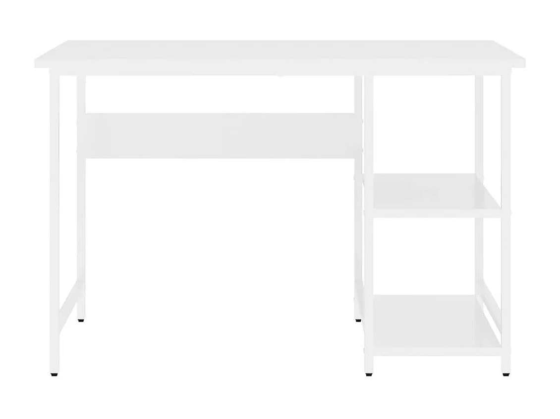 Scrivania tavolo postazione di lavoro mobile per computer studio per computer 105 x 55 x 72 cm MDF e metallo bianco 02_0023709