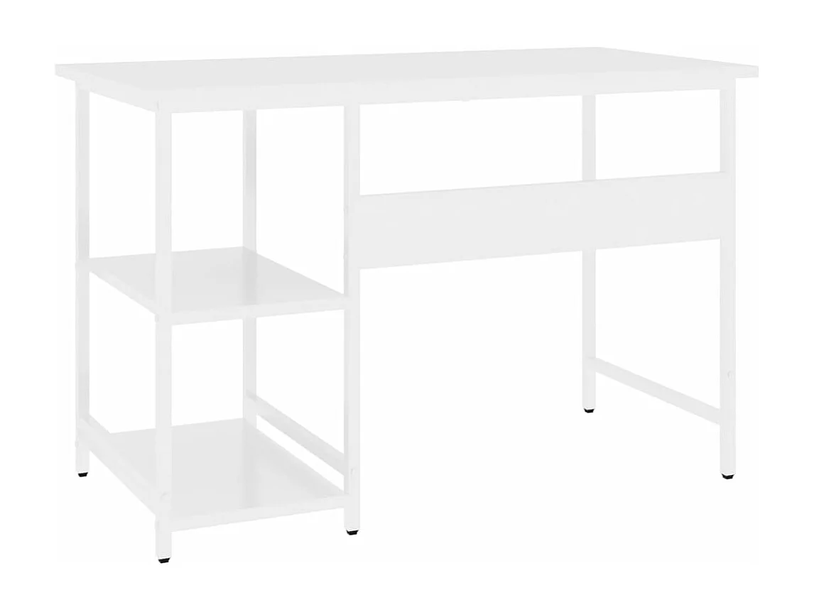 Scrivania tavolo postazione di lavoro mobile per computer studio per computer 105 x 55 x 72 cm MDF e metallo bianco 02_0023709