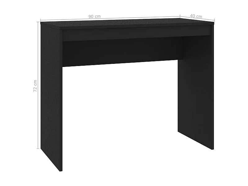 Scrivania tavolo postazione di lavoro mobile per computer studio per computer 90 x 40 x 72 cm derivati ​​del legno nero 02_0023924