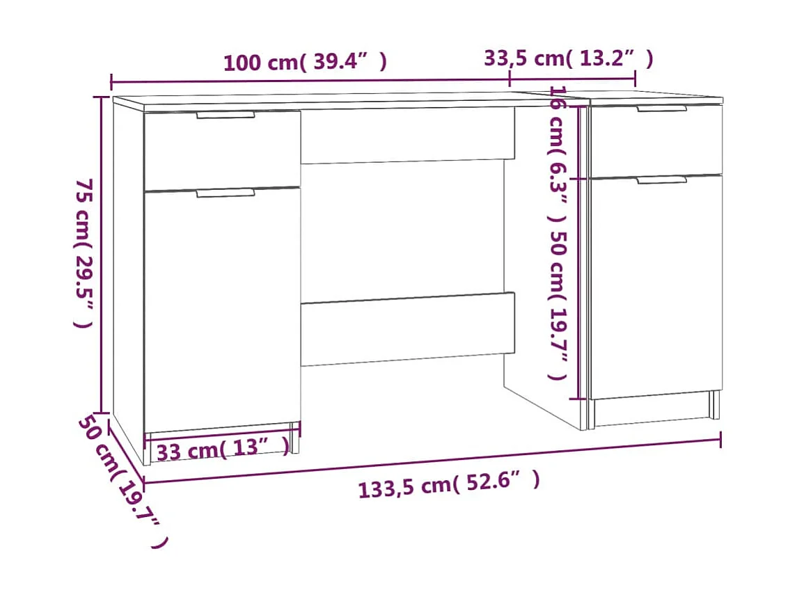 Tavolo da ufficio postazione di lavoro mobile per computer studio per computer con armadietto laterale in derivati ​​del legno bianco 02_0023391