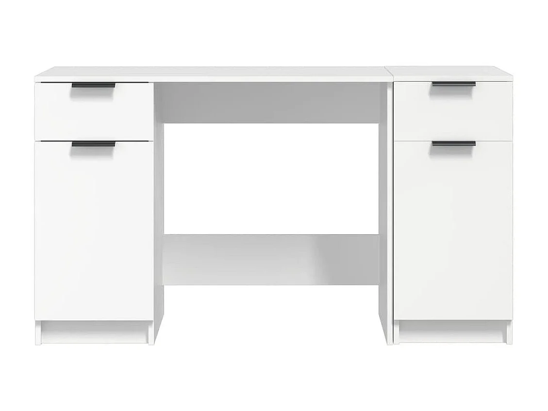 Mesa de escritório estação de trabalho móveis de computador estudo de computador com armário lateral madeira projetada branca 02_0023391