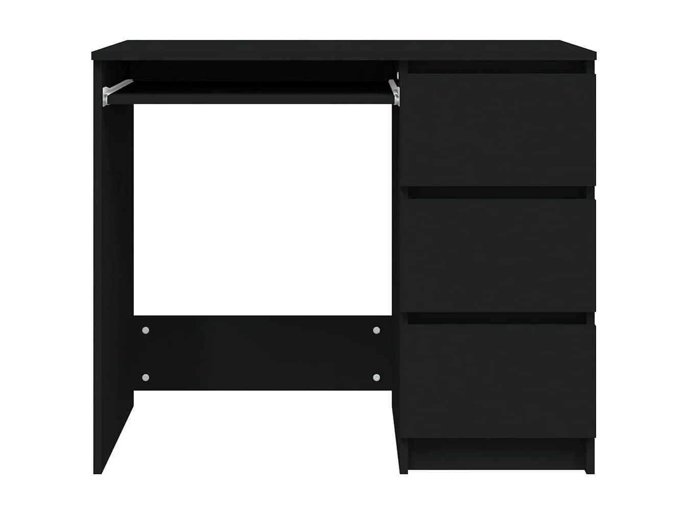 Mesa escritorio puesto de trabajo mueble ordenador estudio 90 x 45 x 76 cm madera contrachapada negro 02_0023925