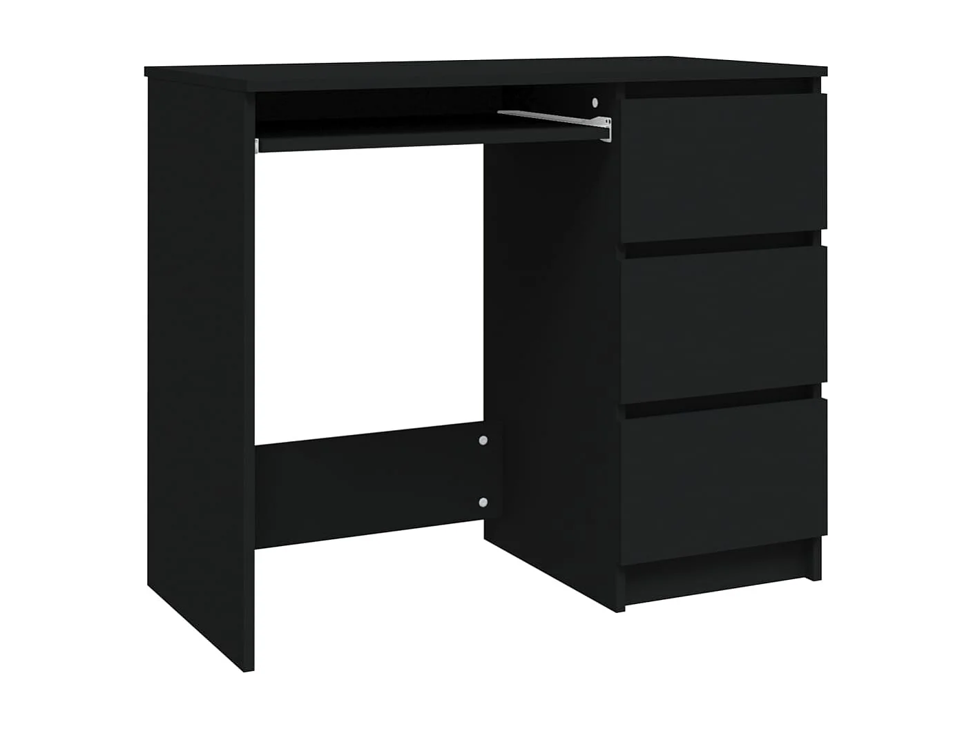 Mesa escritorio puesto de trabajo mueble ordenador estudio 90 x 45 x 76 cm madera contrachapada negro 02_0023925