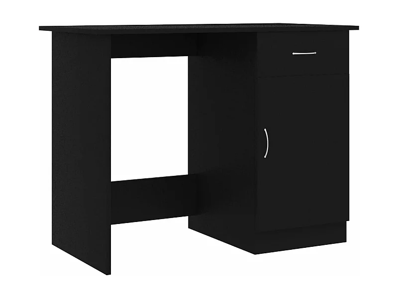 Mesa escritorio puesto de trabajo mueble ordenador estudio 100 x 50 x 76 cm madera contrachapada negro 02_0023889
