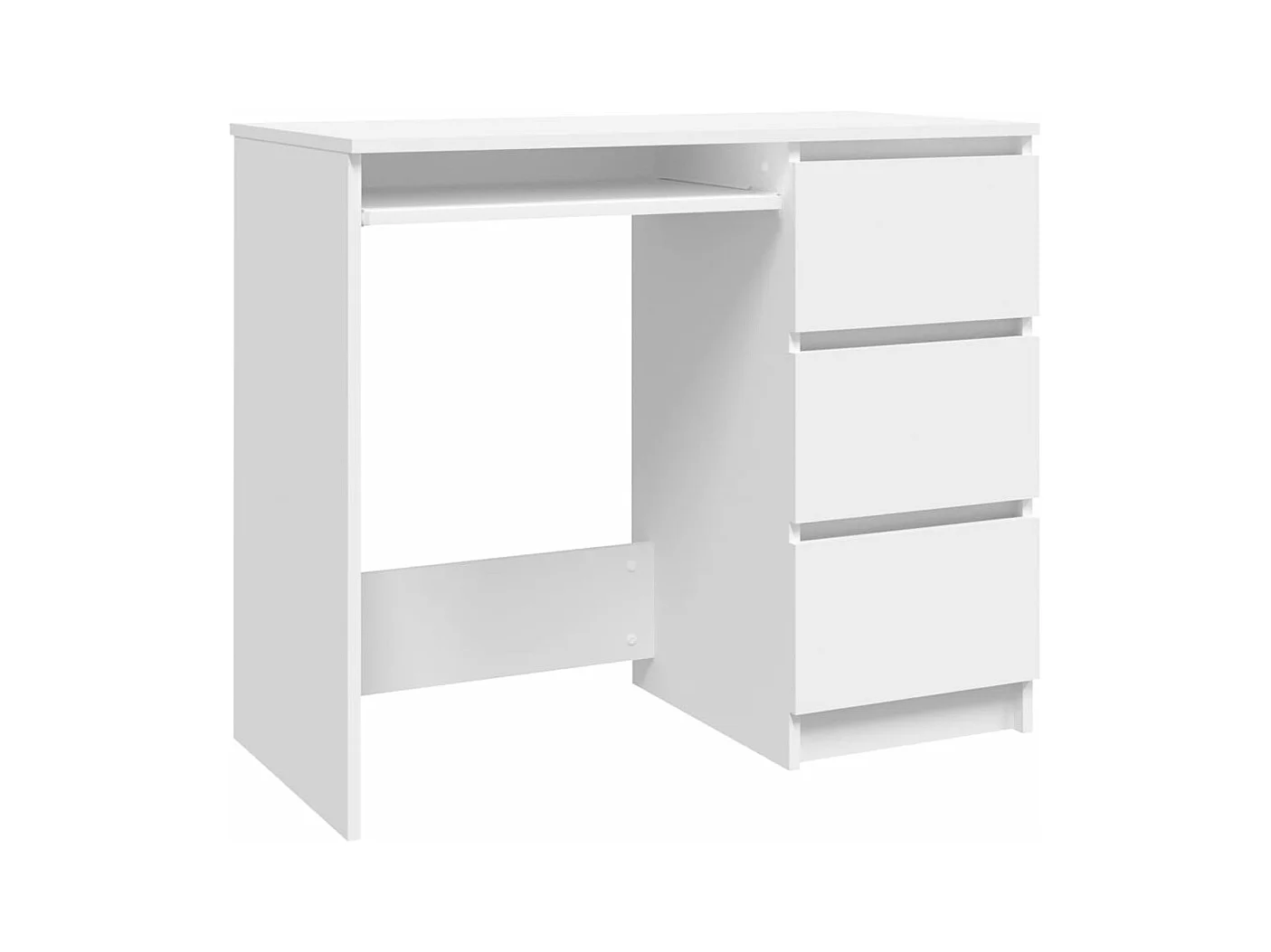 Mesa escritorio puesto de trabajo mueble ordenador estudio 90 x 45 x 76 cm madera contrachapada blanco 02_0023528